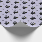 シームレスなハロウィンラッピング紙と黒猫 ラッピングペーパー (角)