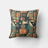 シームレスなバウハウスパターン、shaのベクトル背景 クッション (裏面)