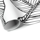 シームレスなバナナの葉のパターンの背景。黒と ラッピングペーパー (ロールコーナー)