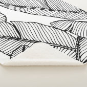 シームレスなバナナの葉のパターン背景。黒と シェルパブランケット (3/4)