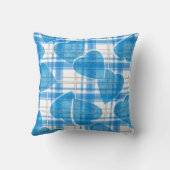 シームレスなバレンタインデイブルーハートプ市松模様にライ クッション (裏面)