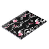 シームレスなバレンタインデーの愛白黒パターンh ノートブック (左側)