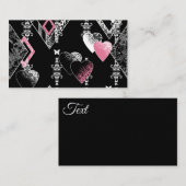 シームレスなバレンタインデーの愛白黒パターンh 名刺 (正面/裏面)