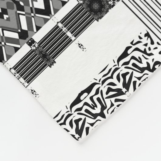 シームレスなバレンタインデー愛グレー白の赤いパテ フリースブランケット (角)