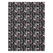 シームレスなバレンタインデー愛ブラックパターンハート テーブルクロス (正面)