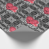 シームレスなバレンタインデー愛oarnamental decor pa ラッピングペーパー (角)