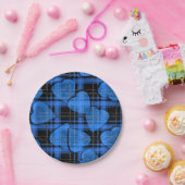 シームレスなバレンタインデー海軍ハートプ市松模様にライ ペーパープレート (パーティー)