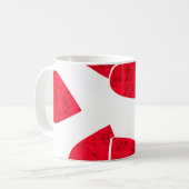 シームレスなバレンタインデー赤いハートホワイトパターンb コーヒーマグカップ (正面左)