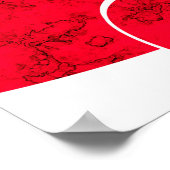 シームレスなバレンタインデー赤いハートホワイトパターンb ポスター (角)