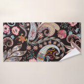 シームレスなパターンとカラフルペイズリーフローラ バスタオル (バスタオル)