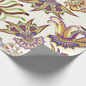 シームレスなパターンとペイズリーフローラ ラッピングペーパー (角)