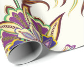 シームレスなパターンとペイズリーフローラ ラッピングペーパー (ロールコーナー)