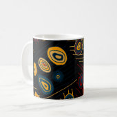 シームレスなパターンと抽象芸術ドモダンル。ブリ コーヒーマグカップ (正面左)