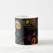 シームレスなパターンと抽象芸術ドモダンル。ブリ コーヒーマグカップ (中央)