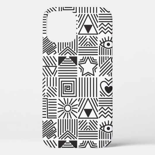 シームレスなパターンと抽象芸術線画モザイク Case-Mate iPhoneケース (裏面)