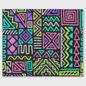  シームレスなパターンと抽象芸術線。幾何学的な ラッピングペーパー (フラット)