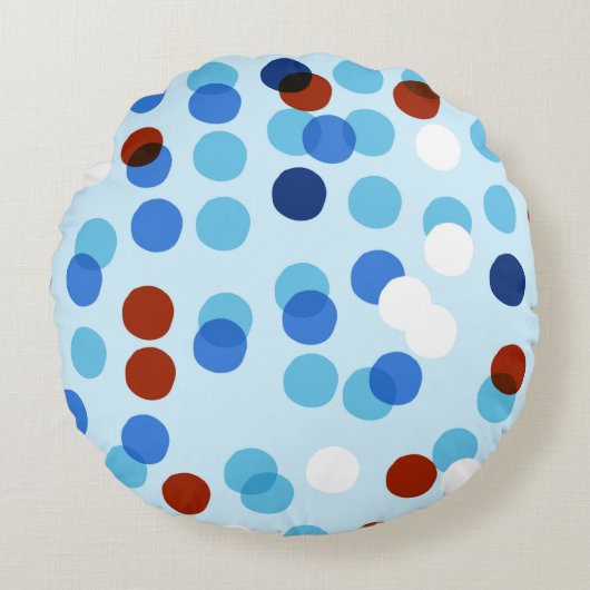 シームレスなパターンと抽象芸術・ドールオーナメント、 ラウンドクッション (正面)