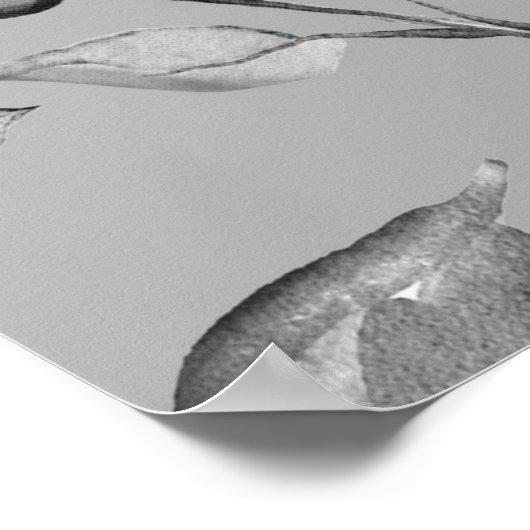 シームレスなパターンと春の花葉と。H ポスター (角)