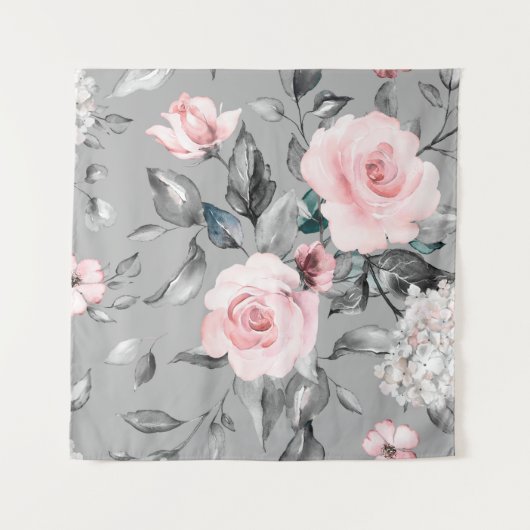 シームレスなパターンと春の花葉とH タペストリー (正面)