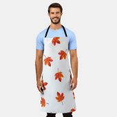 シームレスなパターンと紅葉。水彩ハ エプロン (着用した状態)