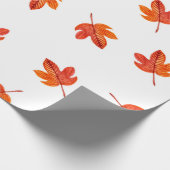 シームレスなパターンと紅葉。水彩ハ ラッピングペーパー (角)