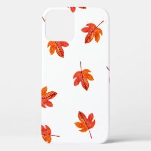 シームレスなパターンと紅葉。水彩ハ iPhone 12ケース
