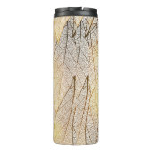 シームレスなパターンと葉金ゴールド タンブラー (裏面)