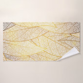シームレスなパターンと葉金ゴールド バスタオル (バスタオル)