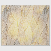 シームレスなパターンと金ゴールド葉 ラッピングペーパー (フラット)