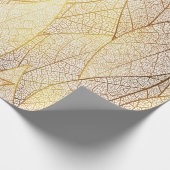 シームレスなパターンと金ゴールド葉 ラッピングペーパー (角)