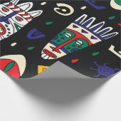 シームレスなパターンのアフリカの部族マスク ラッピングペーパー (角)