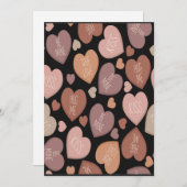 シームレスなパターンのハートのクリエイティブ言語 シーズンカード (正面/裏面)