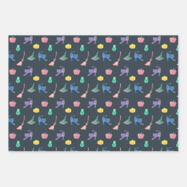 シームレスなパターンの可愛いハロウィーンプリント。 ラッピングペーパーシート