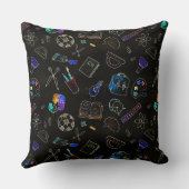 シームレスなパターンの学校用品、学校 クッション (裏面)