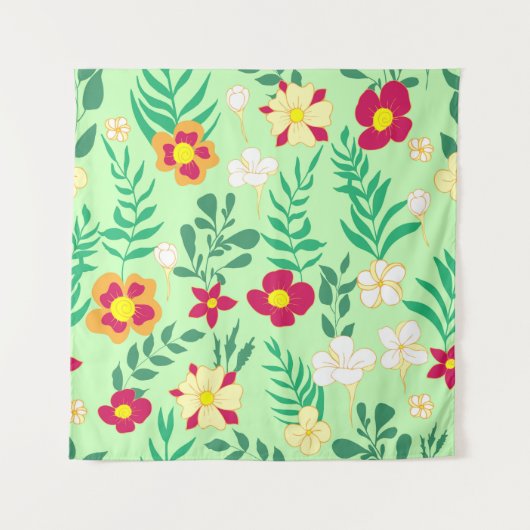 シームレスなパターンの花と葉の家の装飾、バック タペストリー (正面)