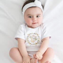 シームレスなパターンの蜂蜜の蜂、妖精、ベビーのミツバチ ベビーボディスーツ