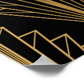 シームレスなパターンの黒と金ゴールド背景 ポスター (角)