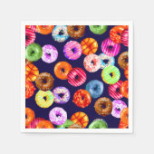 シームレスなパターンをドーナツとバックグラース。&アイディア スタンダードカクテルナプキン (正面)