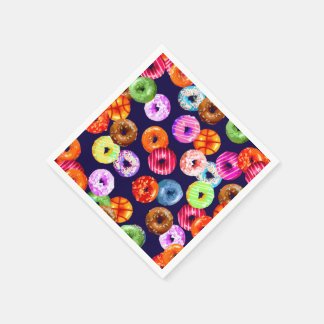 シームレスなパターンをドーナツとバックグラース。&アイディア スタンダードカクテルナプキン