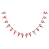 シームレスなパターンをドーナツとバックグラース。&アイディア バンティングフラッグ (全)