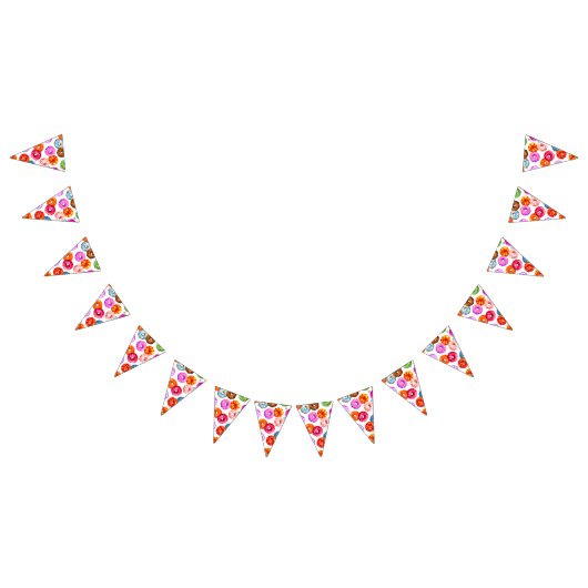 シームレスなパターンをドーナツとバックグラース。&アイディア バンティングフラッグ (全)