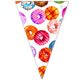 シームレスなパターンをドーナツとバックグラース。&アイディア バンティングフラッグ (第2の旗)