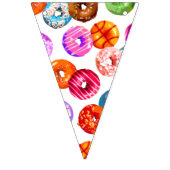 シームレスなパターンをドーナツとバックグラース。&アイディア バンティングフラッグ (第1の旗)