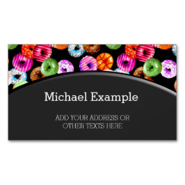 シームレスなパターンをドーナツとバックグラース。&アイディア マグネット名刺