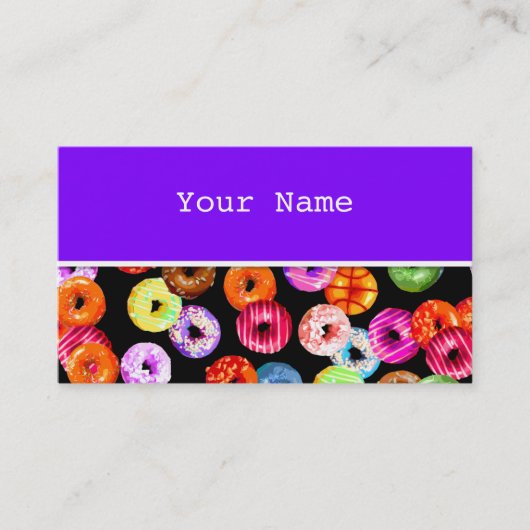 シームレスなパターンをドーナツとバックグラース。&アイディア 名刺 (正面)