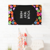 シームレスなパターンをドーナツとバックグラース。&アイディア 横断幕 (インサイチュ)