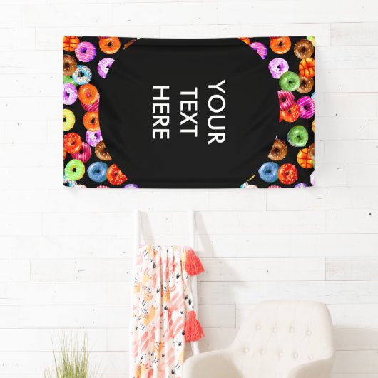 シームレスなパターンをドーナツとバックグラース。&アイディア 横断幕 (インサイチュ)