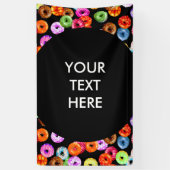 シームレスなパターンをドーナツとバックグラース。&アイディア 横断幕 (縦)