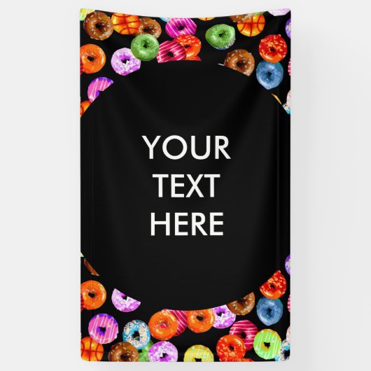 シームレスなパターンをドーナツとバックグラース。&アイディア 横断幕 (縦)