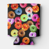 シームレスなパターンをドーナツとバックグラース。&アイディア 缶クーラー (正面)